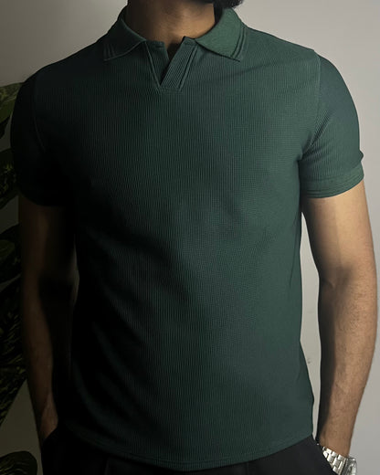 Knitted polo T-shirt