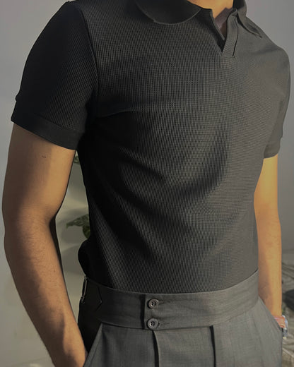 Knitted polo T-shirt