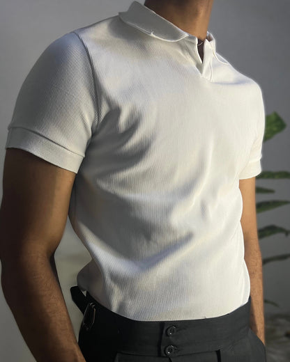 Knitted polo T-shirt