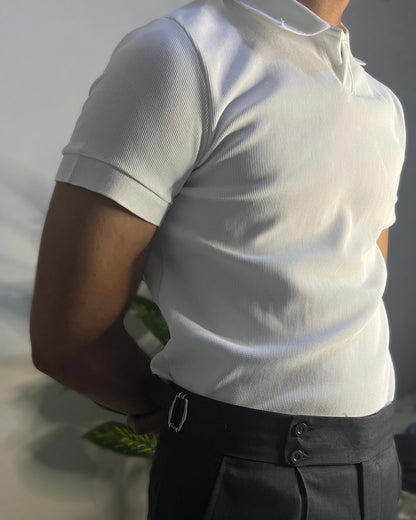 Knitted polo T-shirt