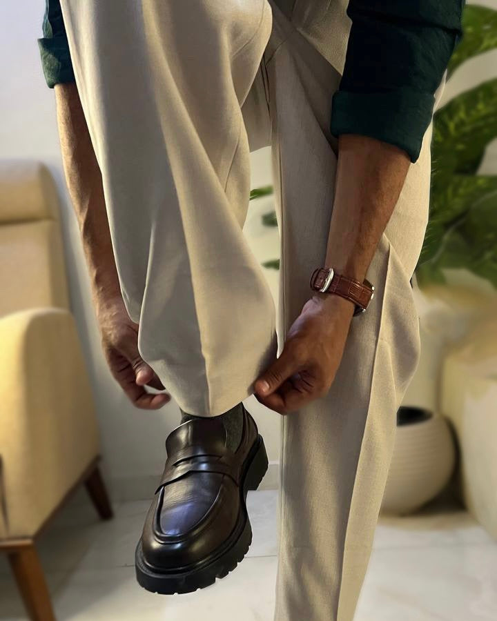 Wide leg chino pants