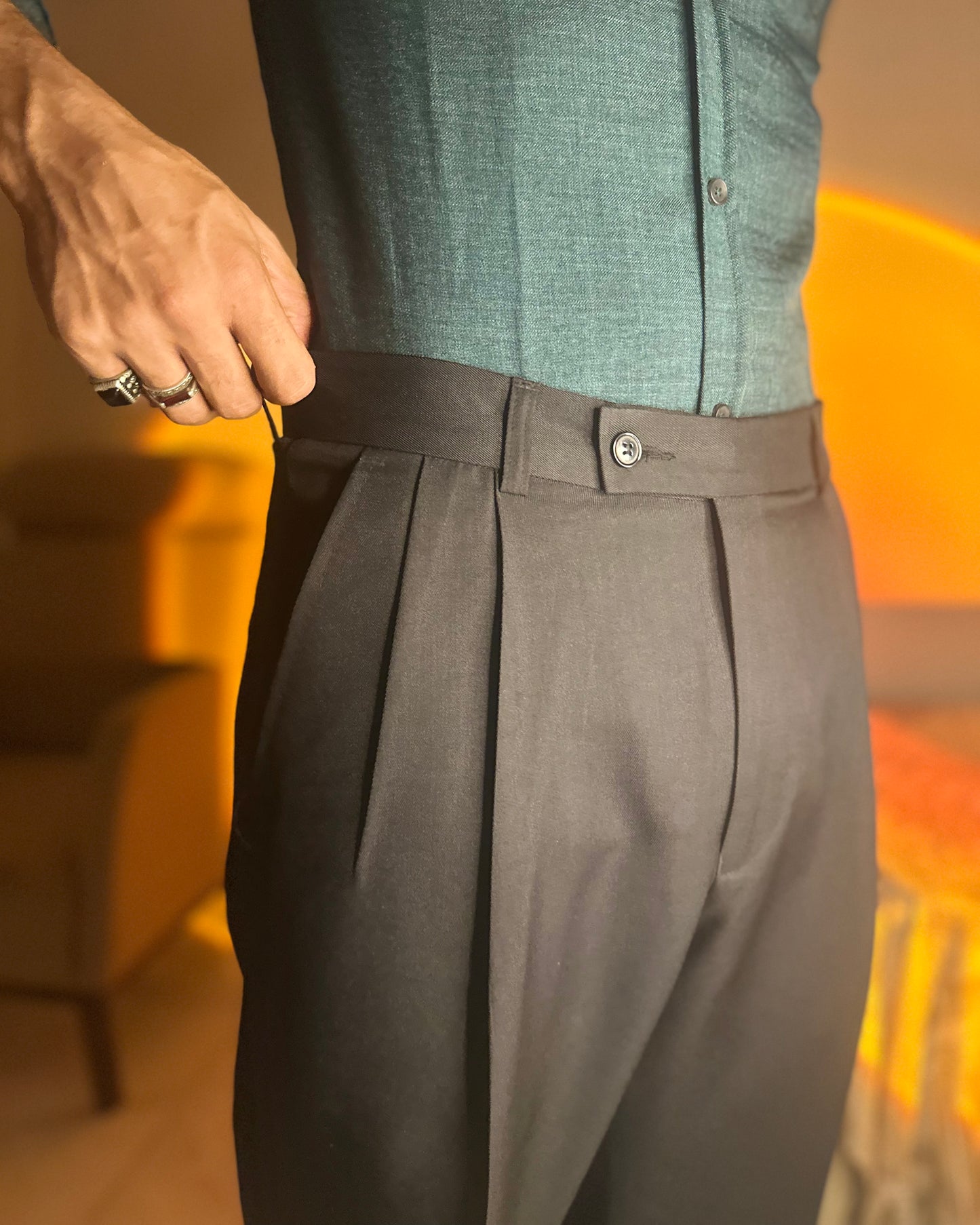 Wide leg chino pants