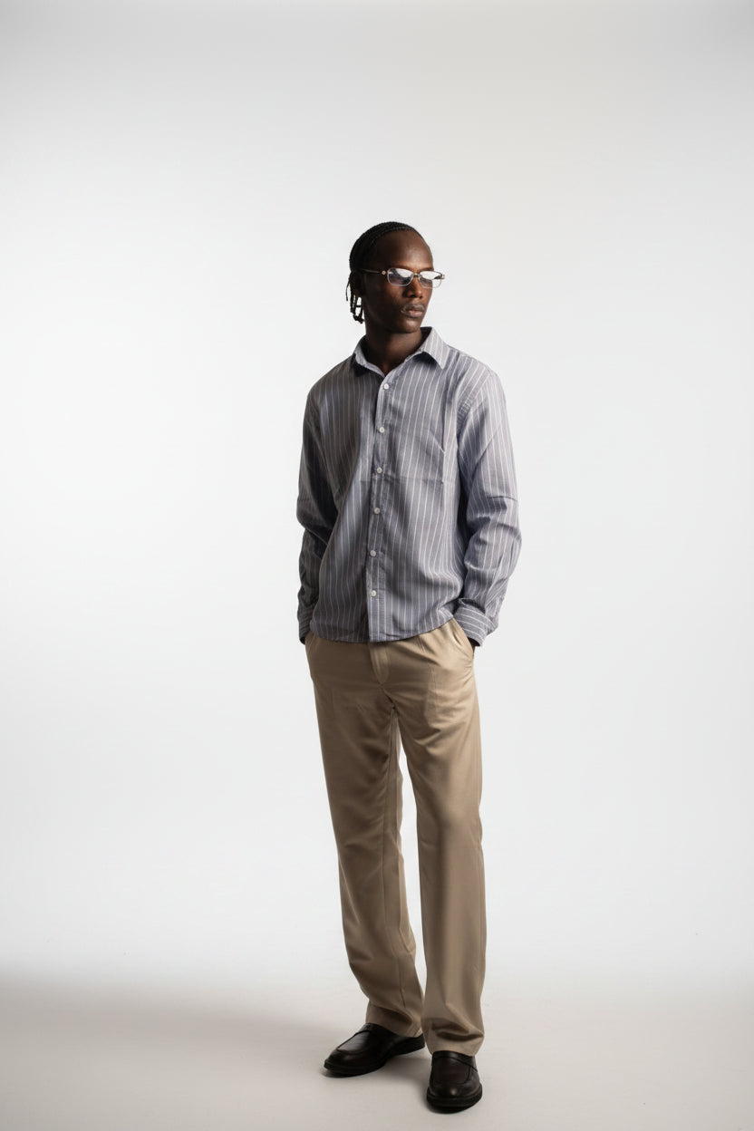 blue shirt outfit