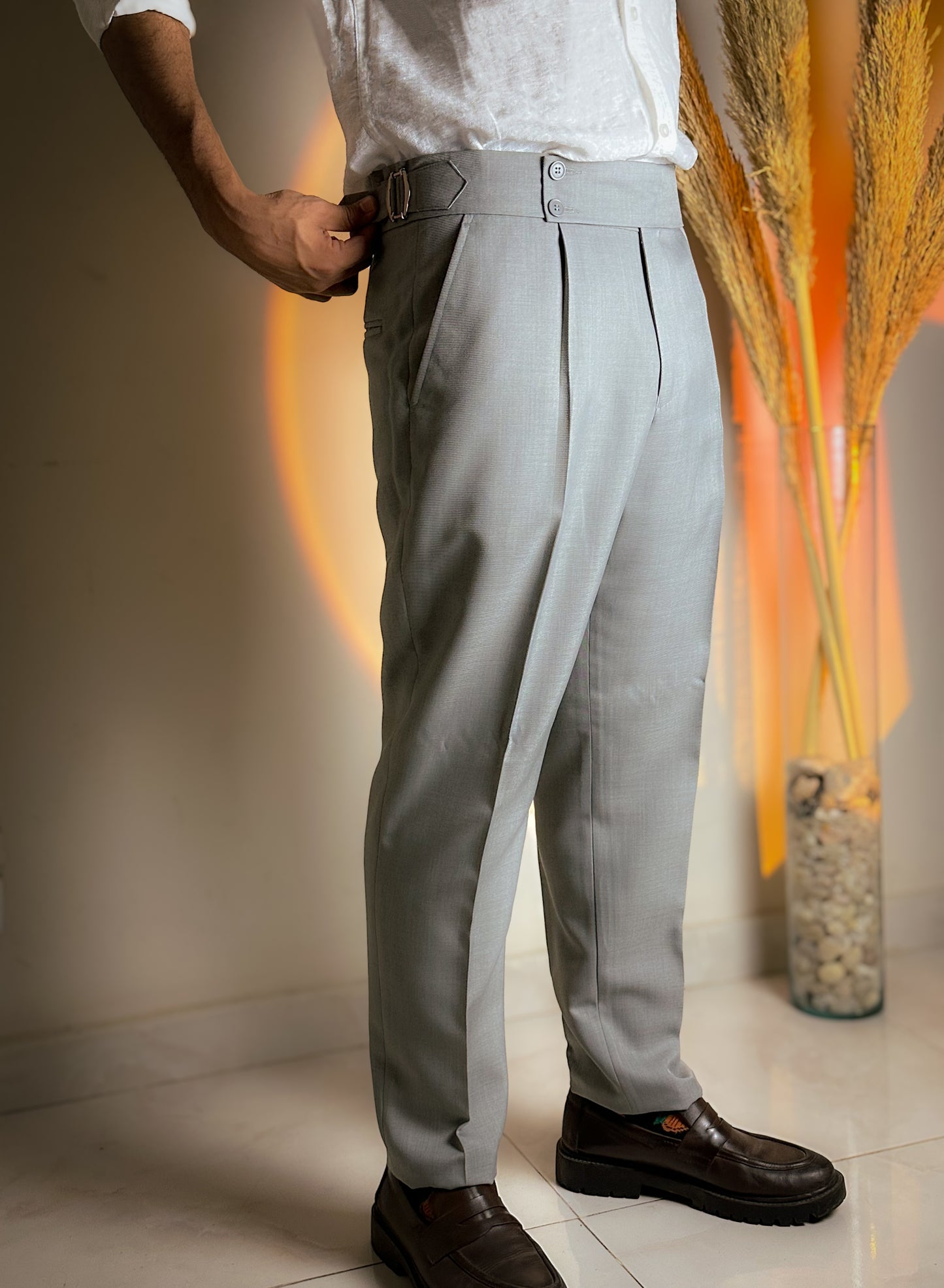 High waist tailored Pants (Italian) - Regular fit