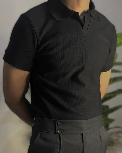 Knitted polo T-shirt